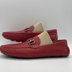 1901 Mens 12 Shoes Driving Loafers Red Leather Destin Horsebit Moccasins Slip On